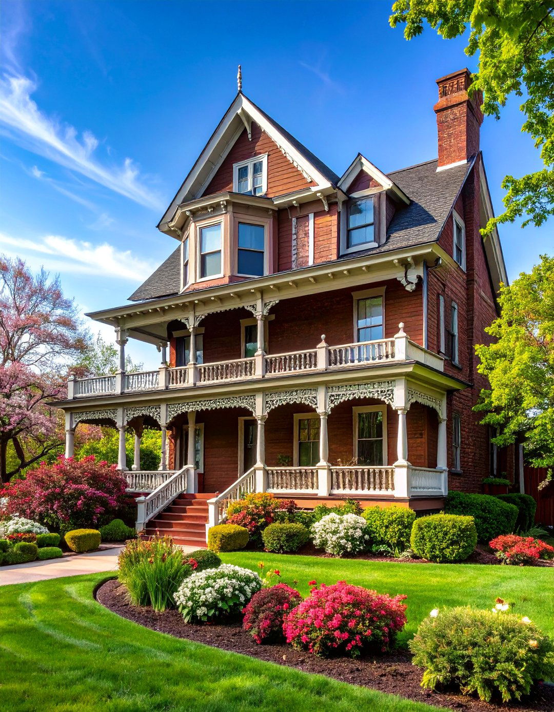 Deep Walnut Brown Victorian - 25 Brown Exterior House Colors