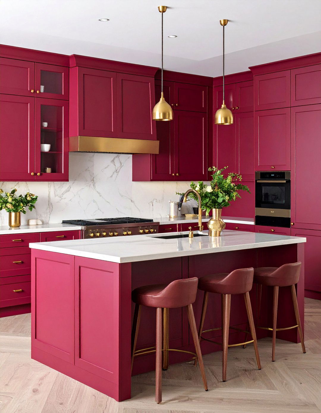 Deep Wine Red Kitchen - 25 Red Kitchens