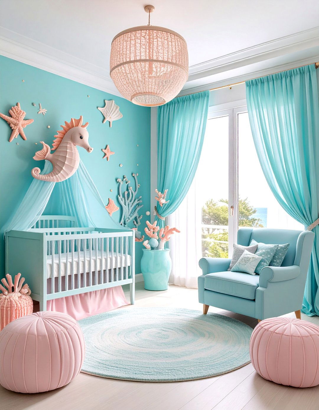 Delicate Seahorse Sanctuary Design - 25 Ocean-themed Nursery Ideas