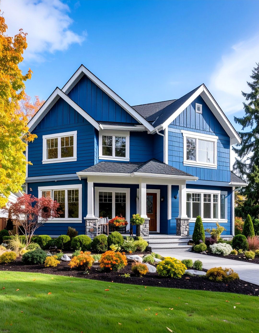 Denim Blue Casual Contemporary - 25 Blue Exterior House Colors