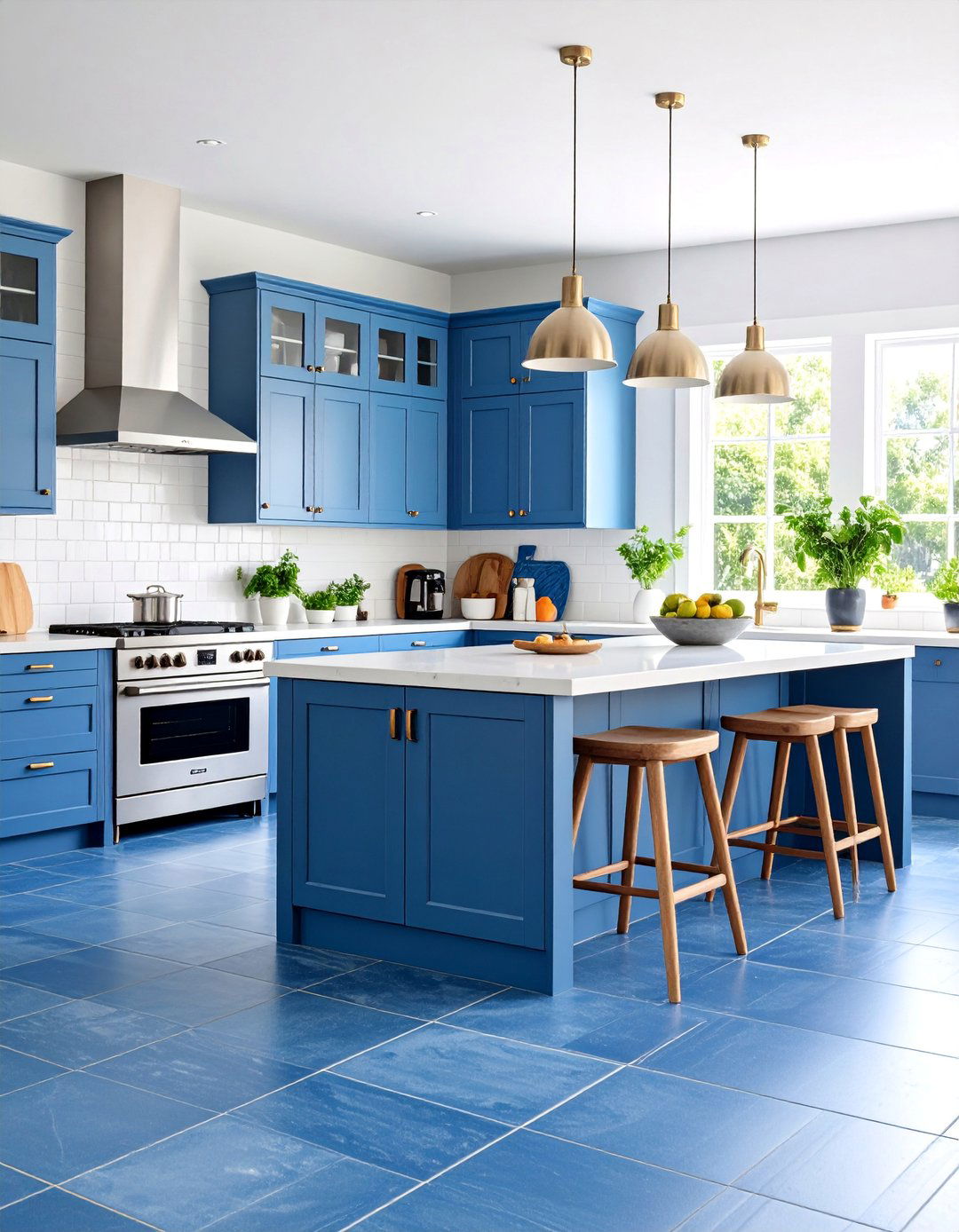 Denim Blue Kitchen Floor Tiles - 25 Kitchen Floor Tile Ideas