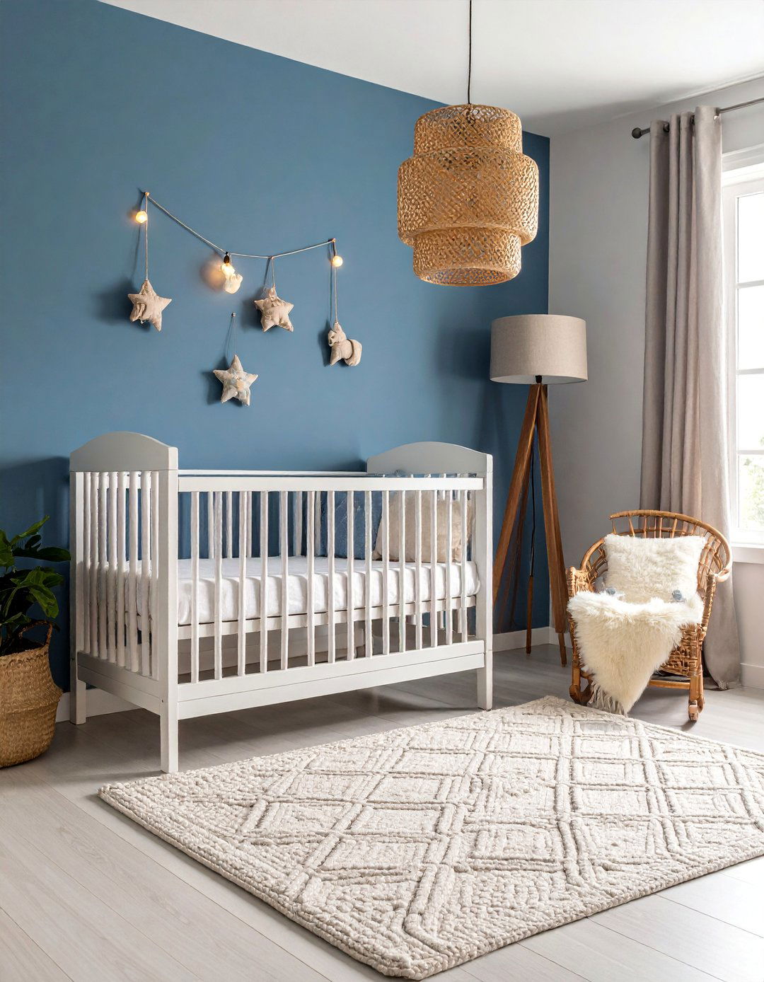 Denim Blue Rustic Nursery with Barn Wood Details - 25 Blue Nursery Ideas