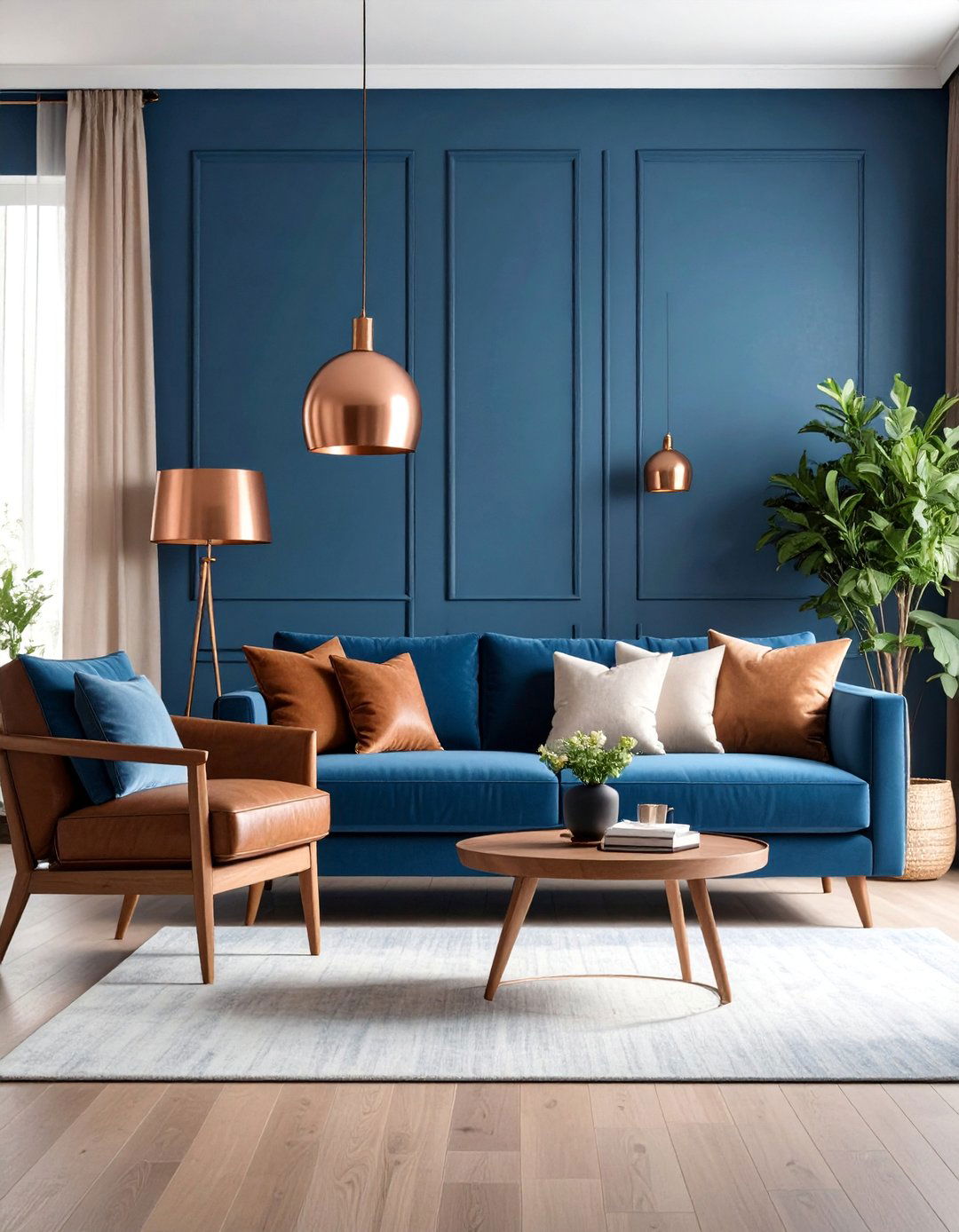 Denim Blue with Casual Comfort - 25 Living Room Paint Colors
