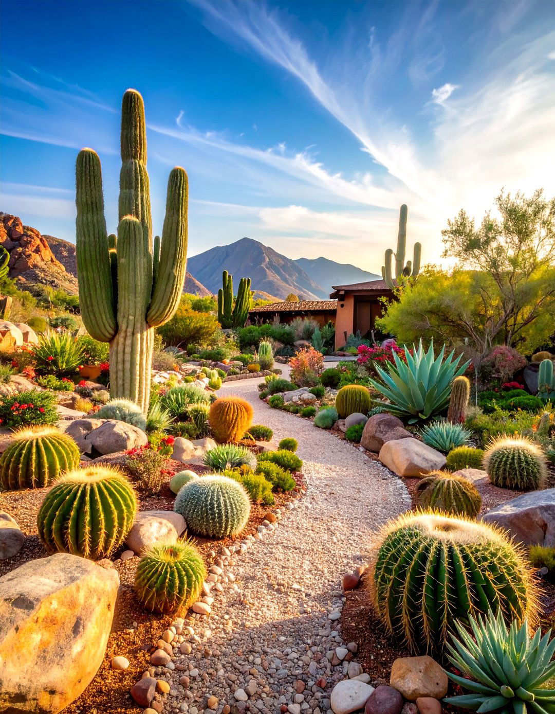 Desert Landscape with Cacti and Xerophytic Plants - 25 Landscaping Ideas
