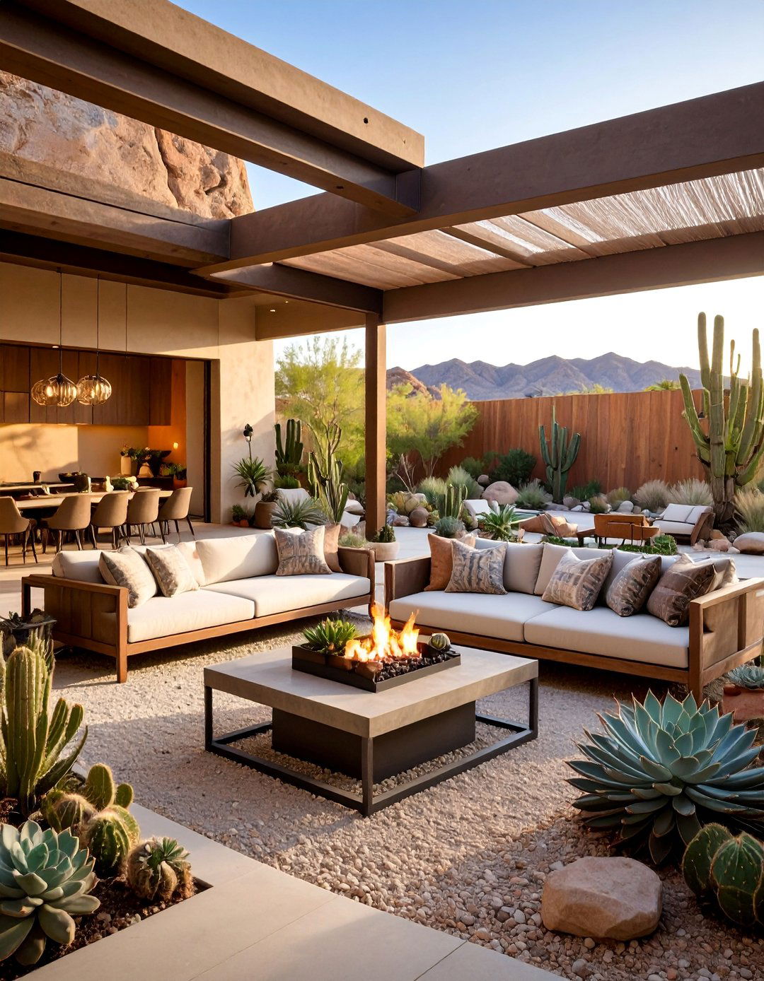 Desert Modern California Room with Xerophytic Plants - 25 California Room Design Ideas