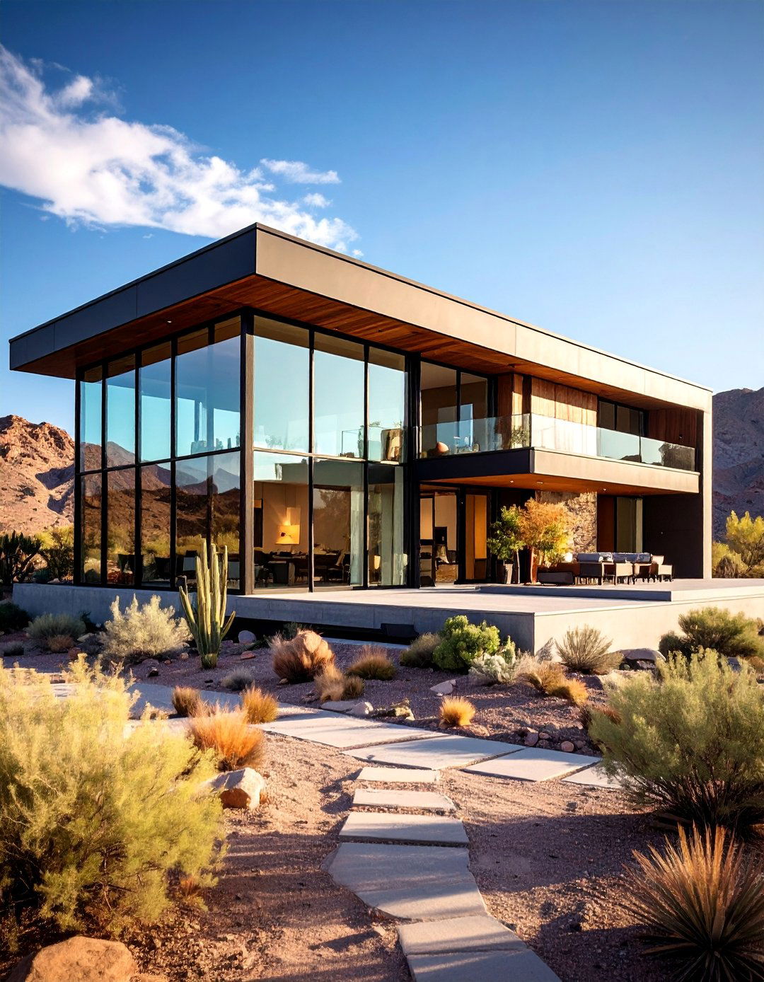 Desert Modern Glass and Steel - 25 Exterior Home with a Black Roof Ideas