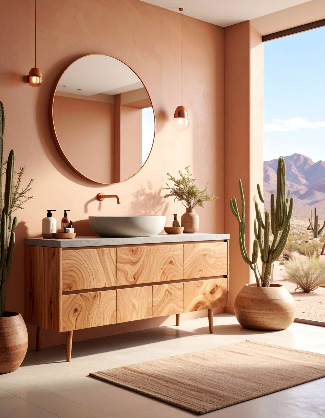 Desert Modern Mesquite Wood Bathroom Vanity - 25 Wood Bathroom Vanity Ideas