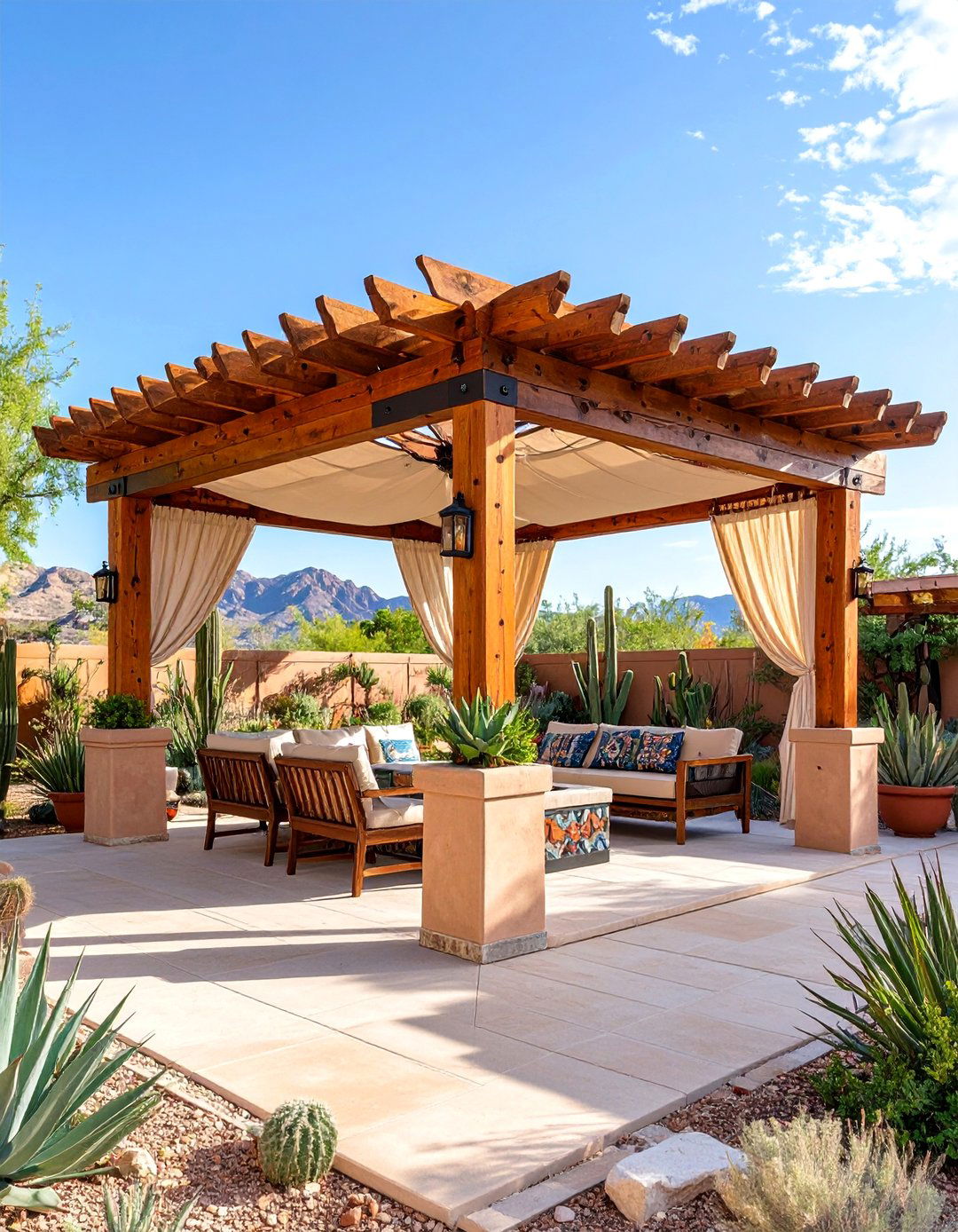 Desert Modern Pergola with Southwestern Flair - 25 Patio With a Pergola Ideas