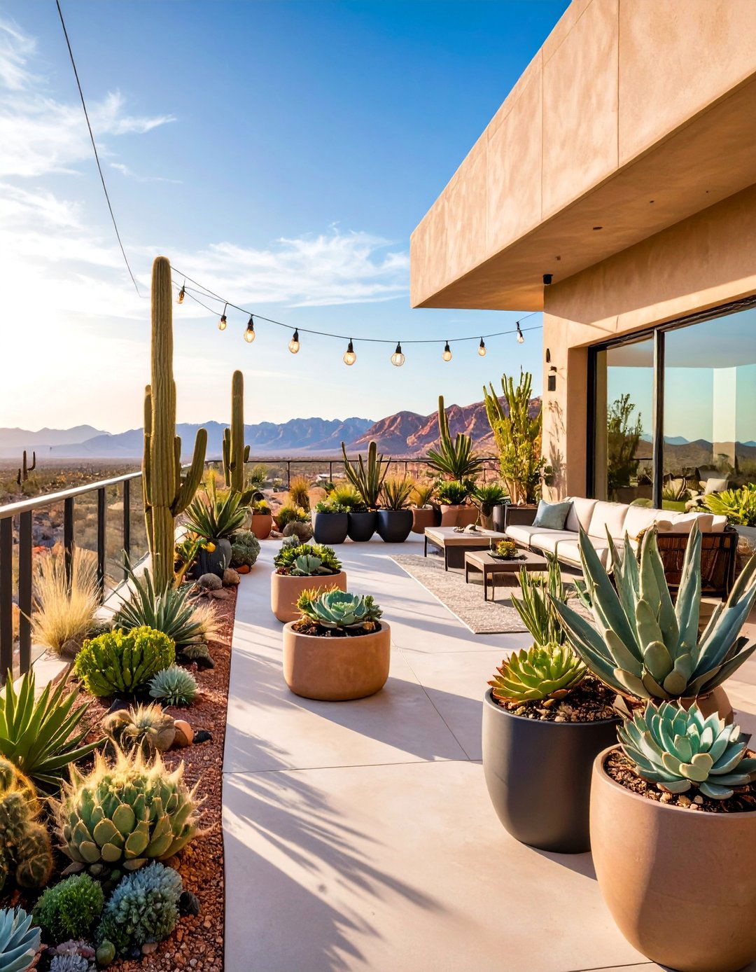 Desert Modern Succulent Display - 25 Second Story Balcony Ideas