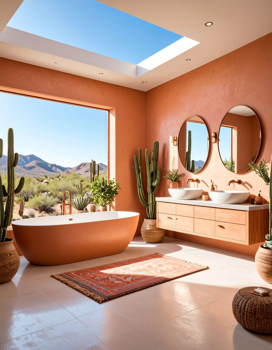 Desert Modern with Cacti and Warm Tones - 25 Bathroom Staging Ideas