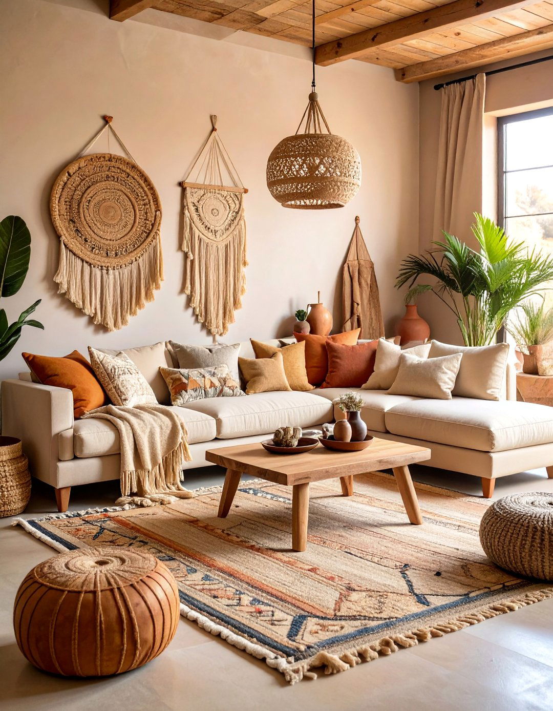 Desert Nomad Living Room with Neutral Earth Tones - 25 Gypsy Bohemian Living Room Ideas