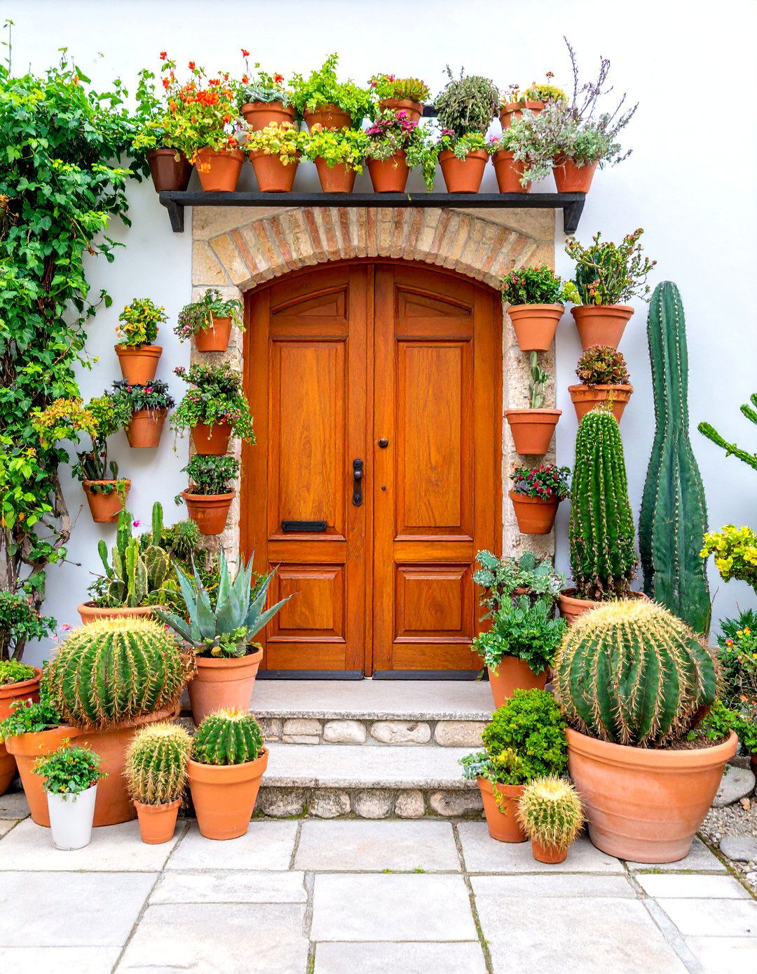 Desert Oasis Cactus and Succulent Garden - 25 Summer Front Door Decor Ideas