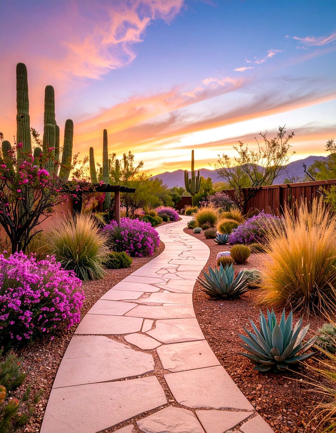 Desert Privacy Screening Garden - 25 Desert Landscape Ideas