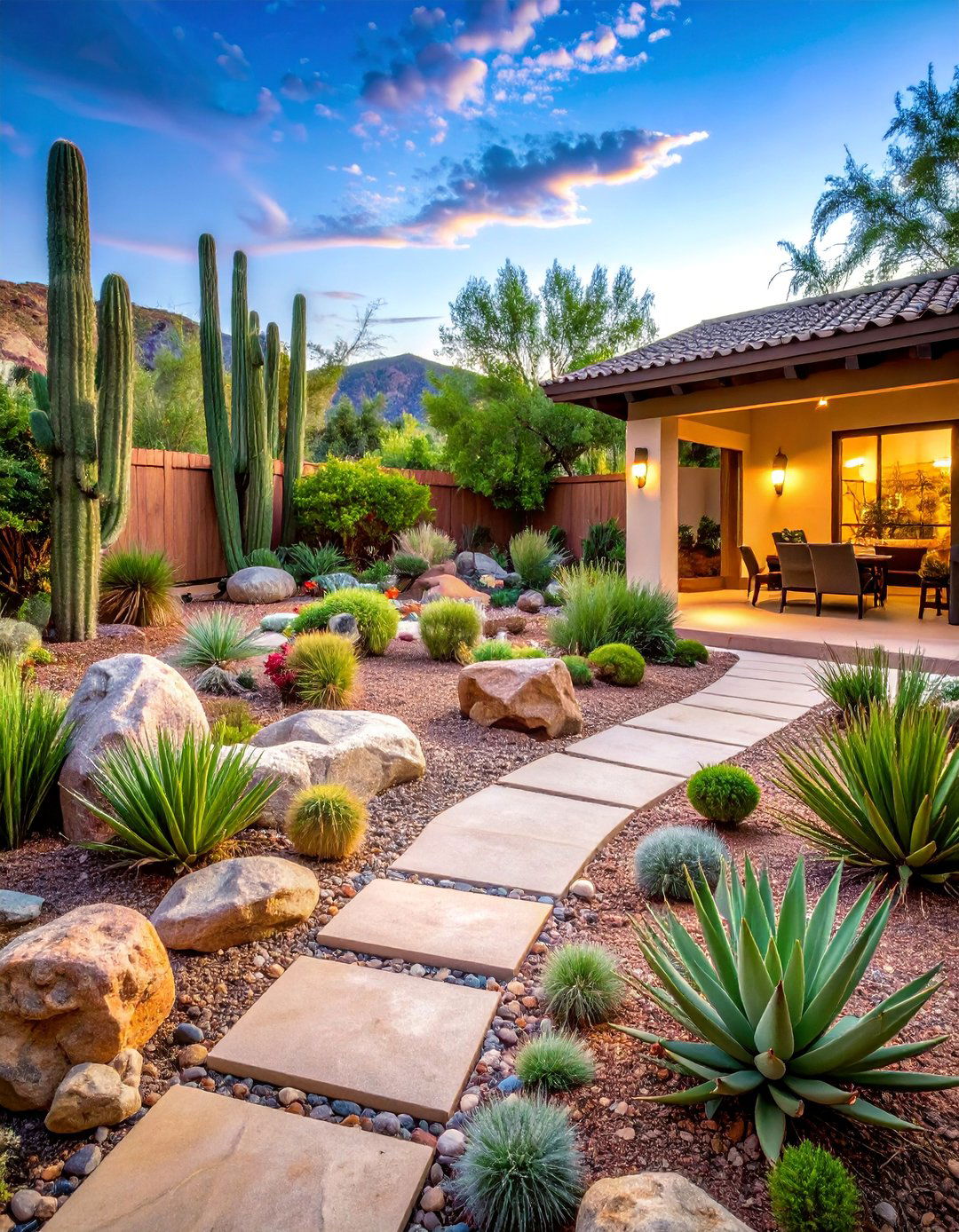 Desert Rock Garden with Boulders - 25 Arizona Backyard Ideas