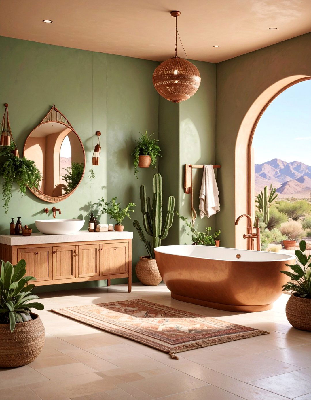 Desert Sage and Stone Grey Southwest Retreat - 25 Green and Grey Bathroom Ideas