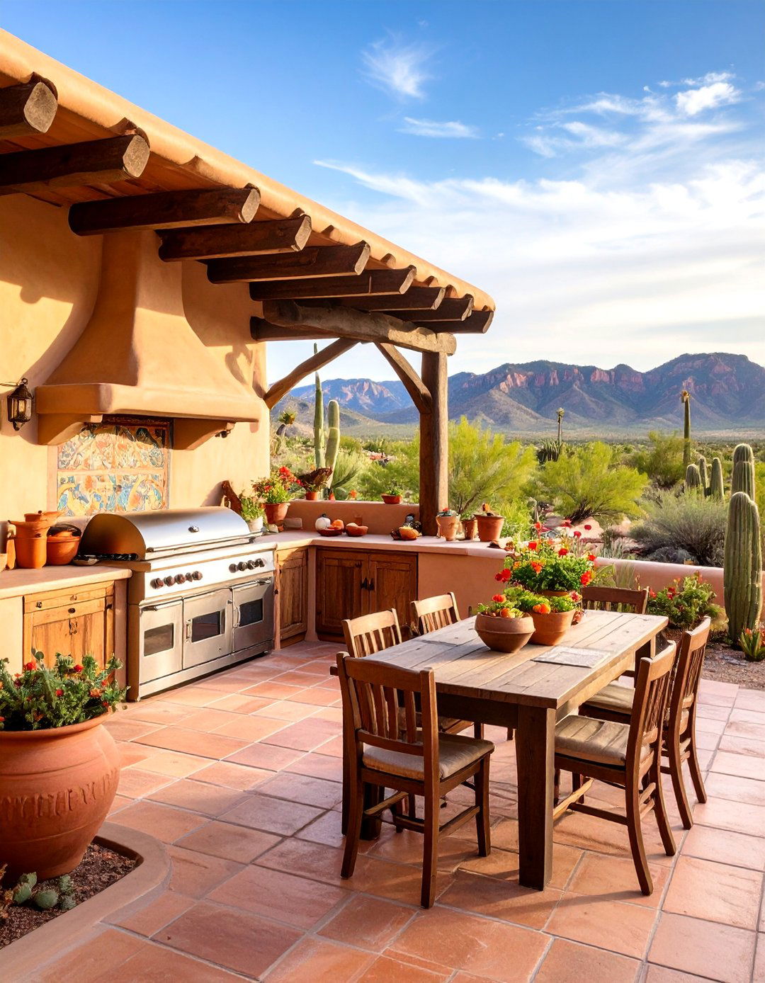 Desert Southwest Adobe Kitchen - 25 Luxury Outdoor Kitchen Ideas