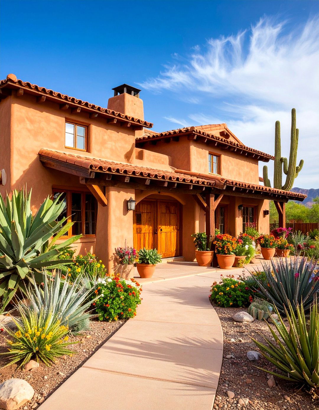 Desert Southwest Adobe Style in Chocolate Brown - 25 Chocolate Brown House Exterior Design Ideas