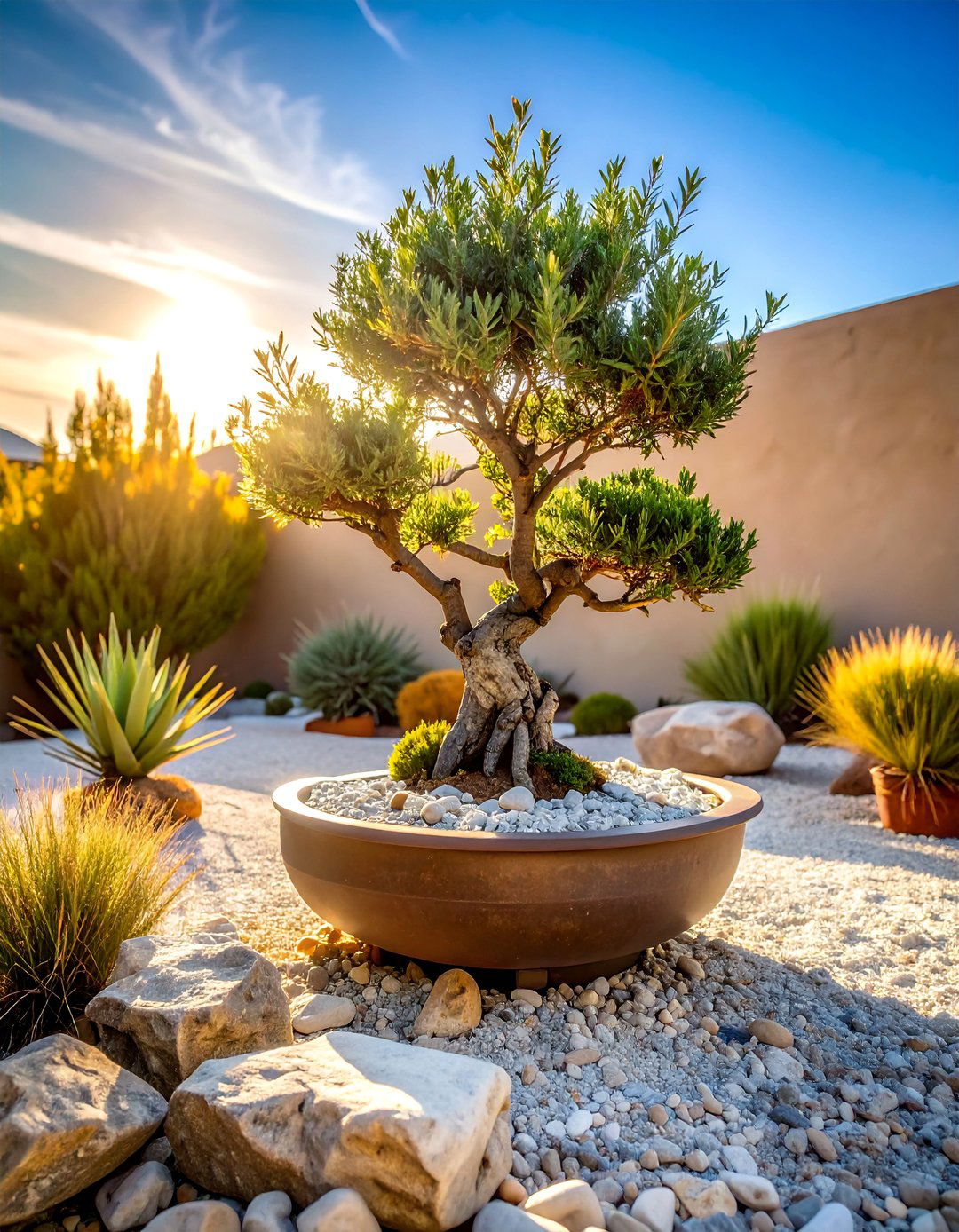 Desert Style Bonsai Garden - 25 Bonsai Garden Ideas