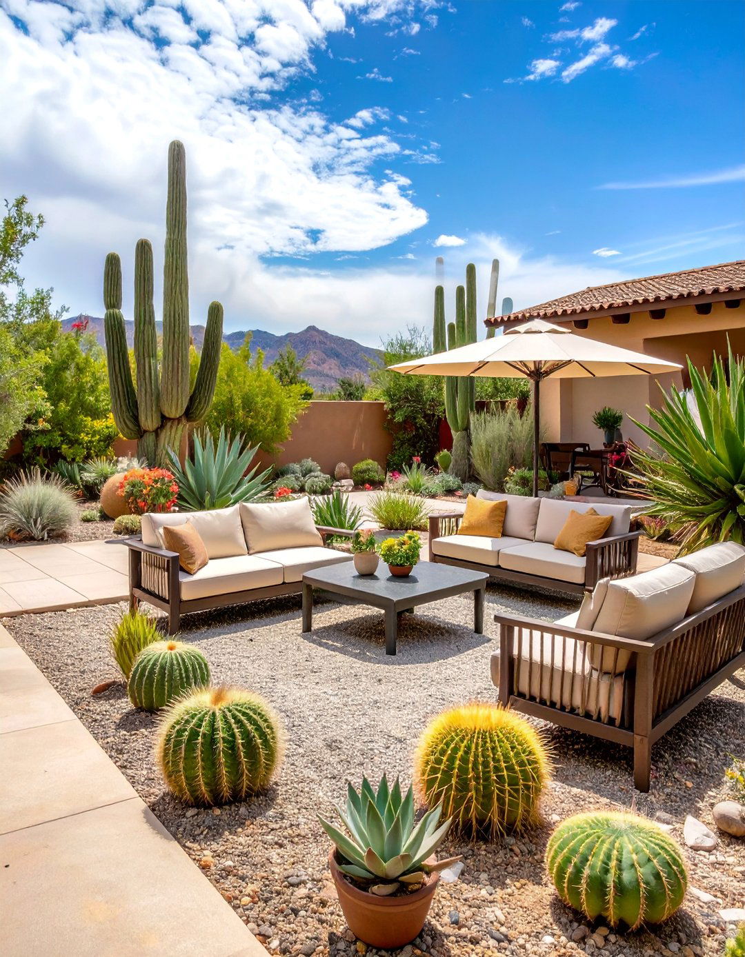 Desert Succulent Xerophyte Patio - 25 Backyard Patio Ideas