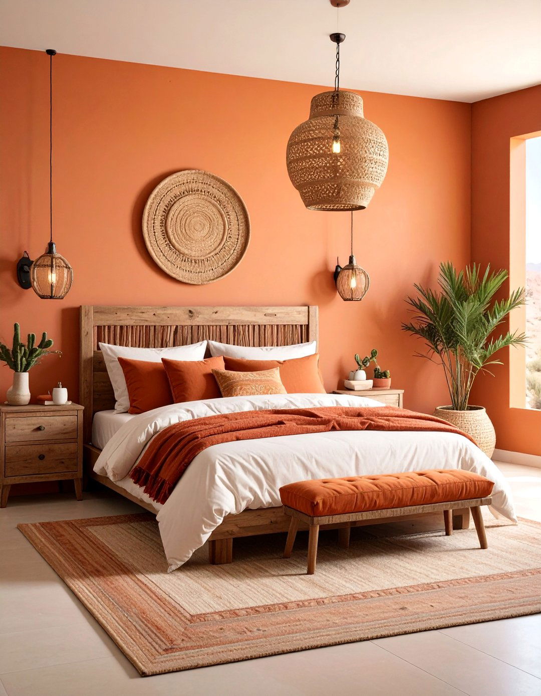 Desert Sunset Bedroom with Earth Tone Palette - 25 Southwestern Decor Ideas
