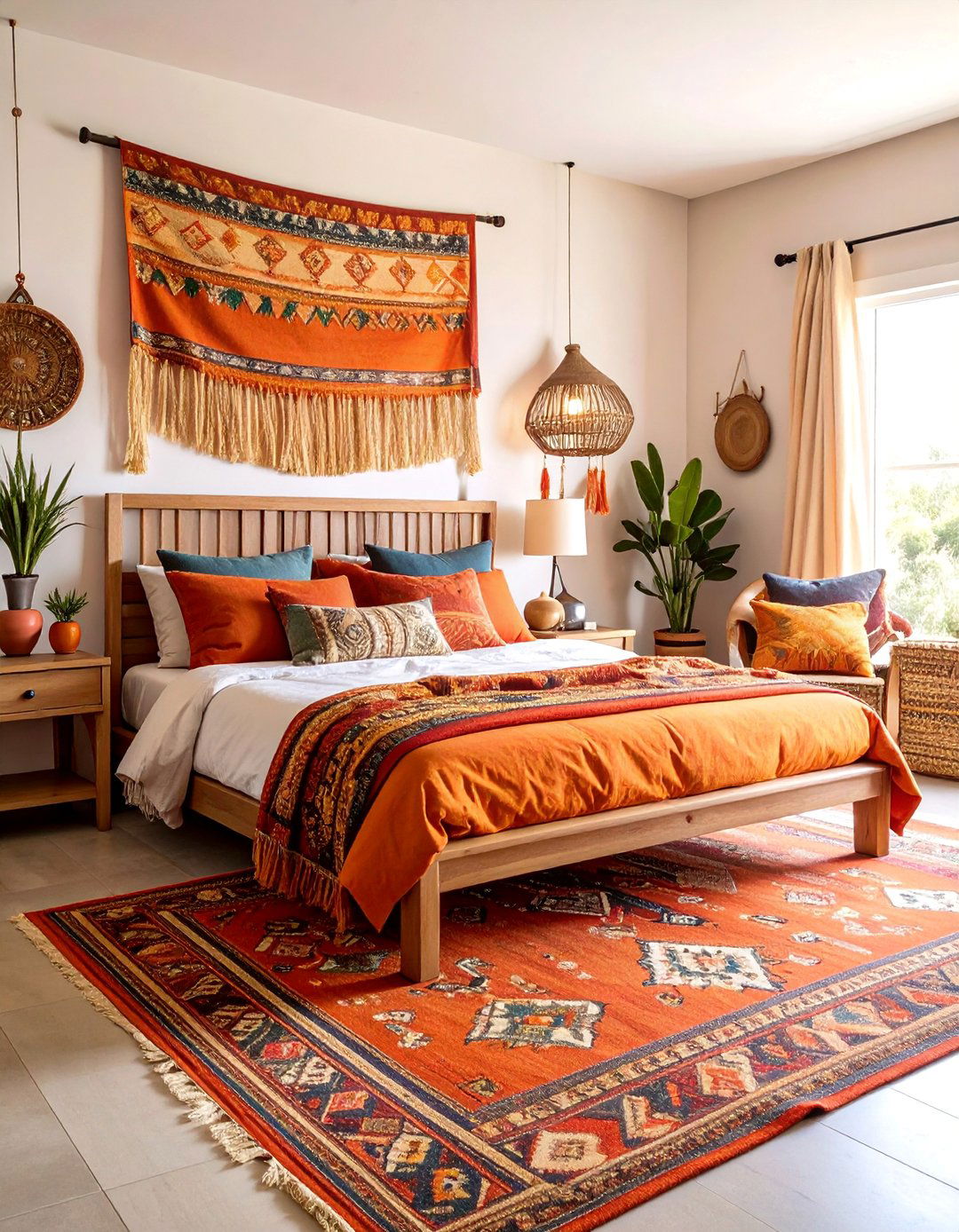 Desert Sunset Color Tapestry Display - 25 Boho Wall Decor Ideas