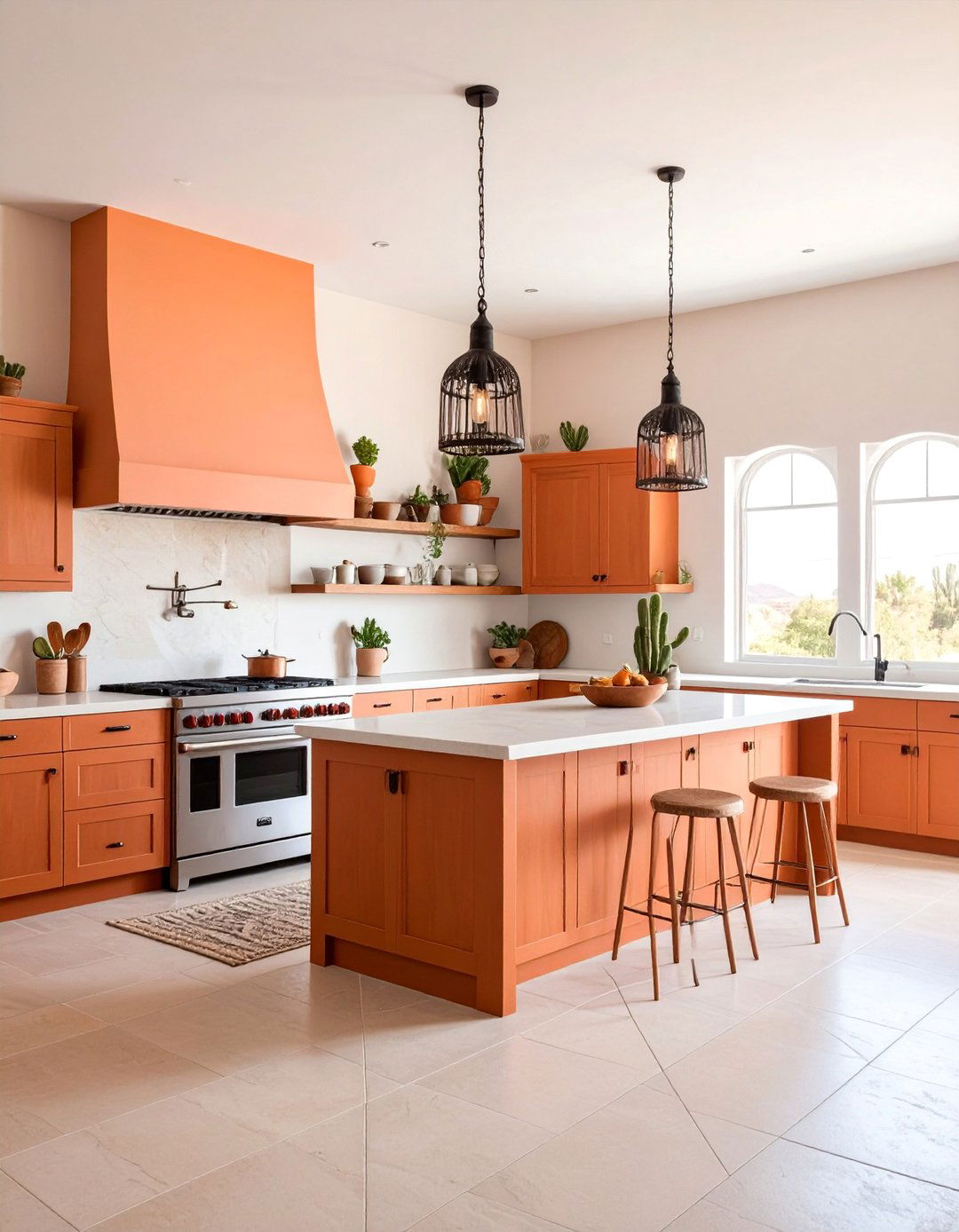 Desert Sunset Kitchen with Warm Ombre Walls - 25 Southwestern Kitchen Ideas