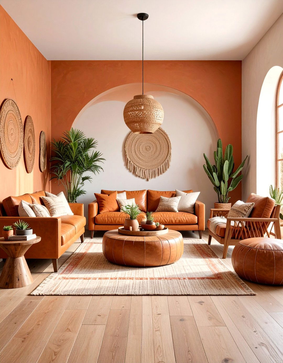 Desert Sunset Terracotta Retreat - 25 Colorful Boho Living Room Ideas