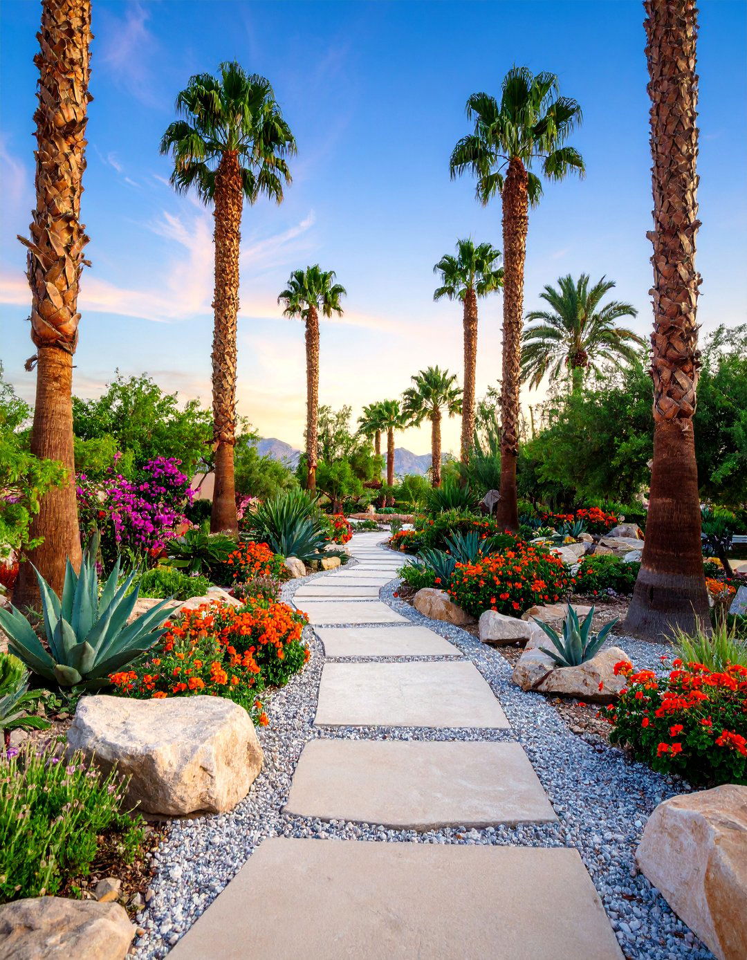 Desert Tropical Fusion Landscape with Drought Tolerant Plants - 25 Tropical Landscape Ideas