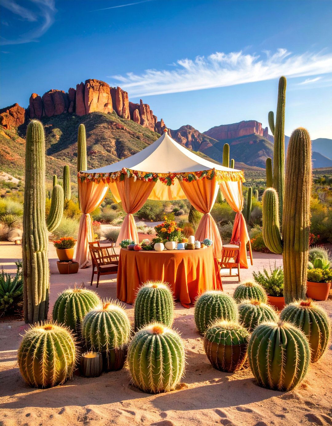 Desert Wedding Altar with Succulents and Southwestern Style - 25 Wedding Altar Ideas