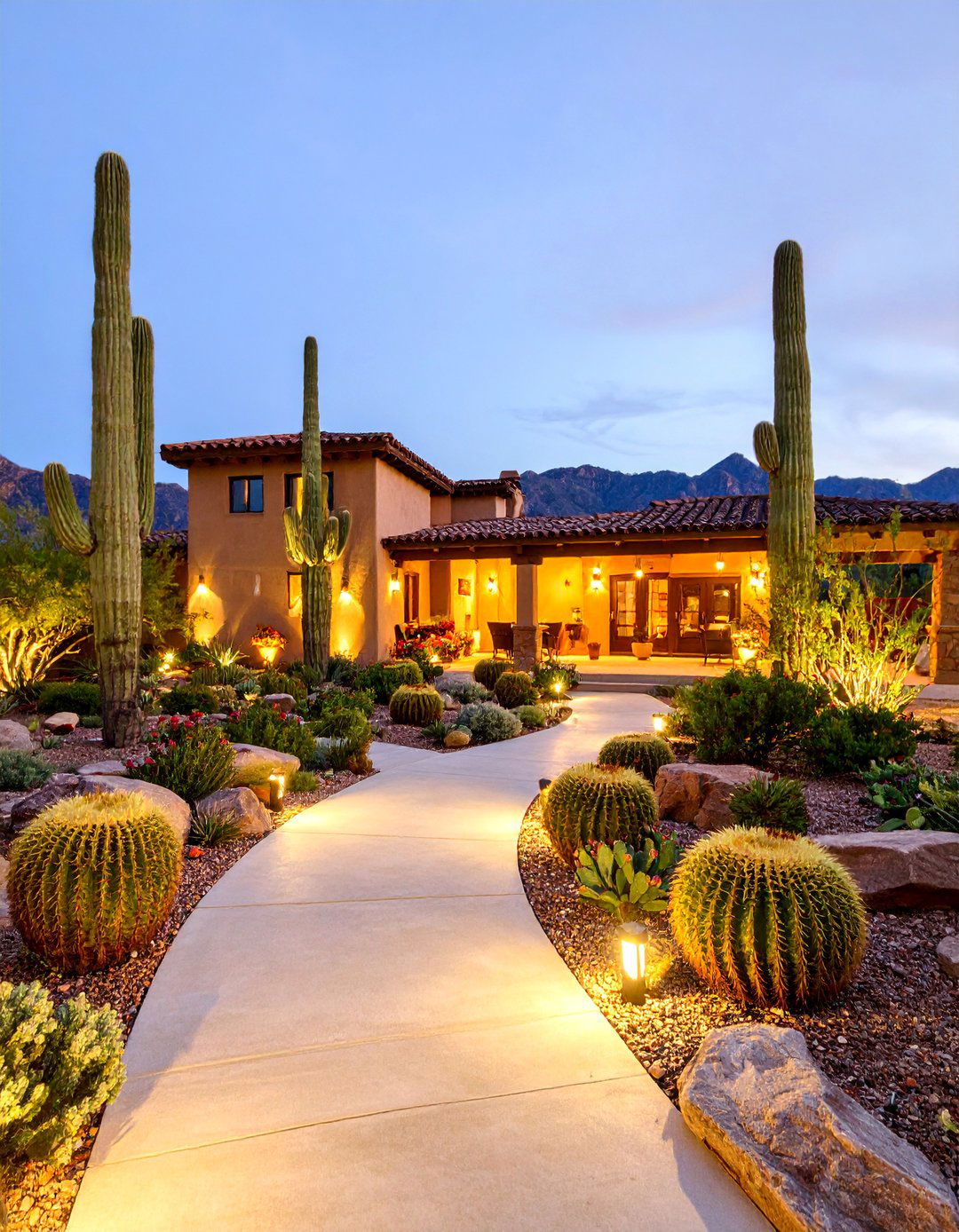 Desert Xeriscaped Cactus Garden - 25 Arizona Backyard Ideas