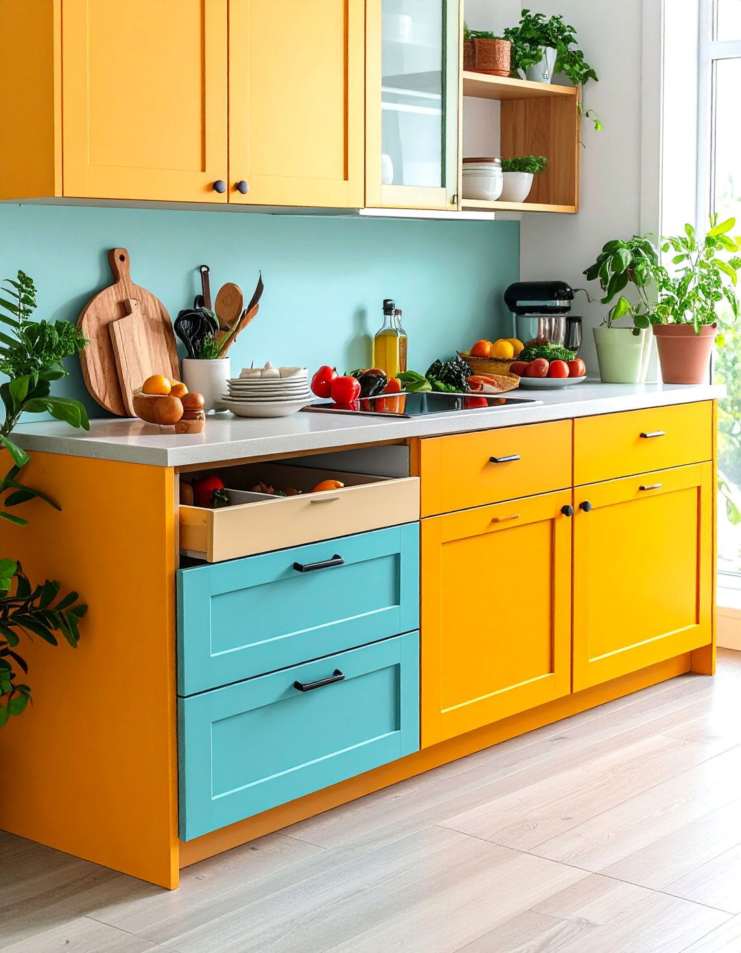Diagonal Corner Drawers with Custom Organization - 25 Kitchen Corner Ideas
