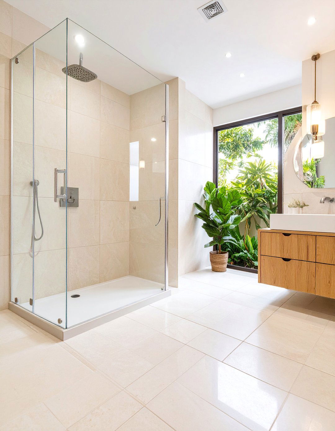Diagonal Pattern Shower Floor Tiles - 25 Shower Floor Tile Ideas