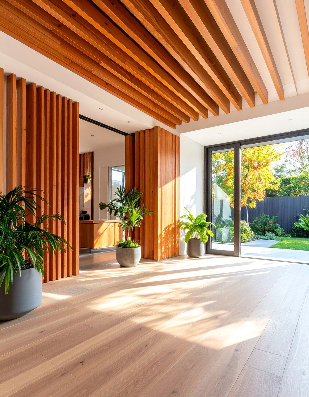 Diagonal Pattern Wood Slat Feature Wall - 25 Wood Slat Accent Wall Ideas