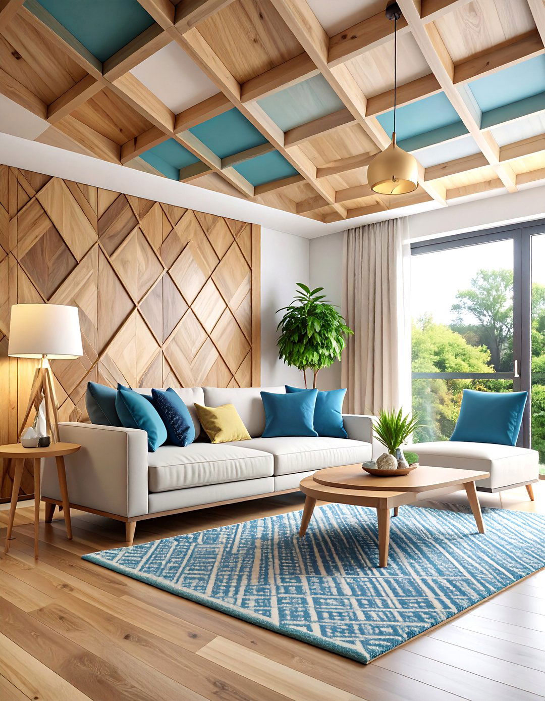 Diamond Grid Plywood Ceiling - 25 Plywood Ceiling Ideas