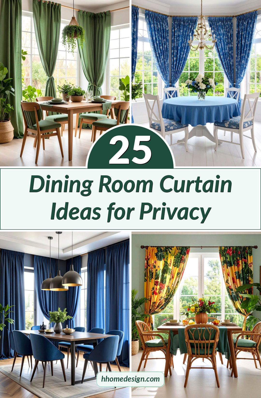 25 Dining Room Curtain Ideas for Privacy