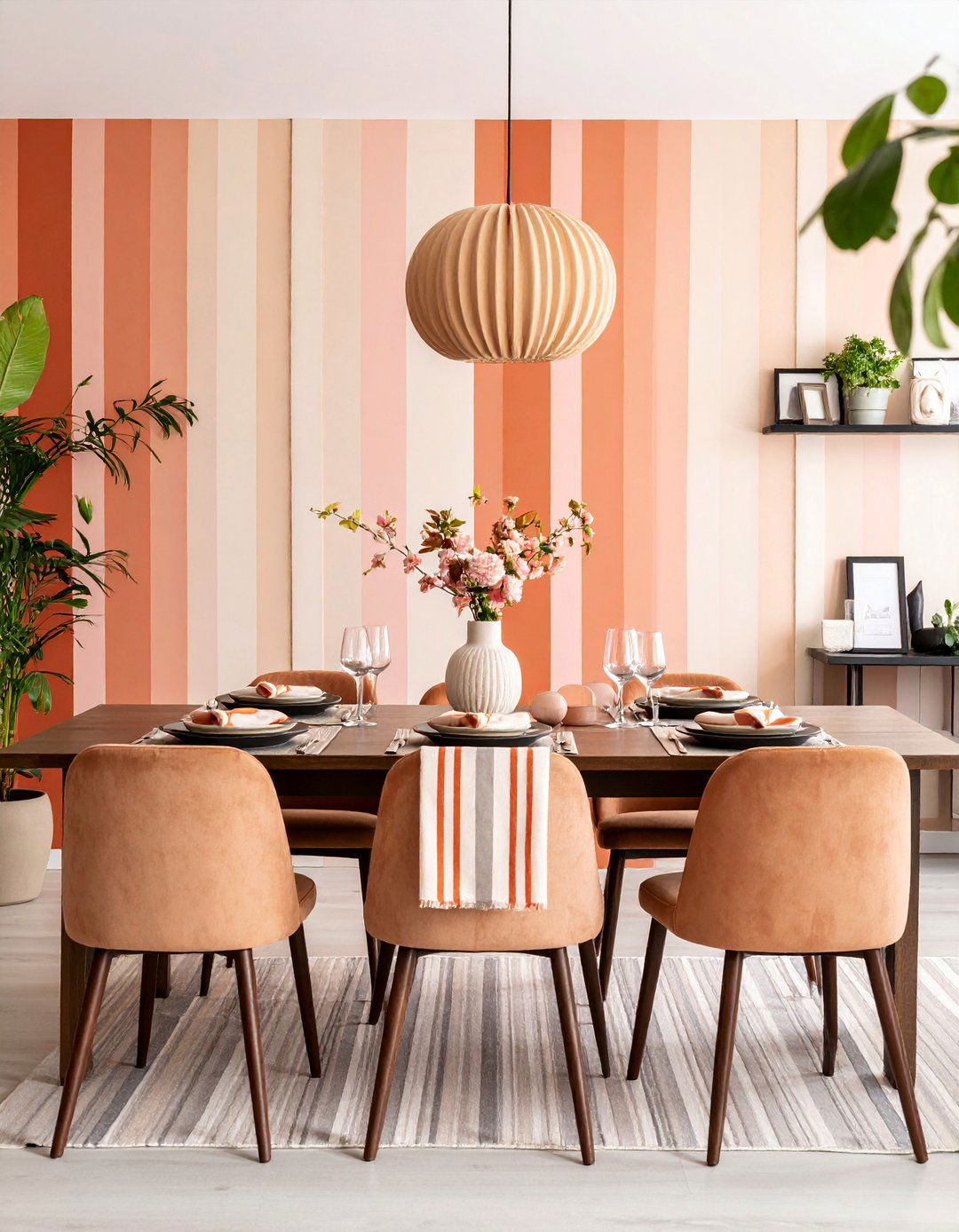 Dining Room Wall Decor Color Blocked Paint Bands - 25 Dining Room Wall Decor Ideas