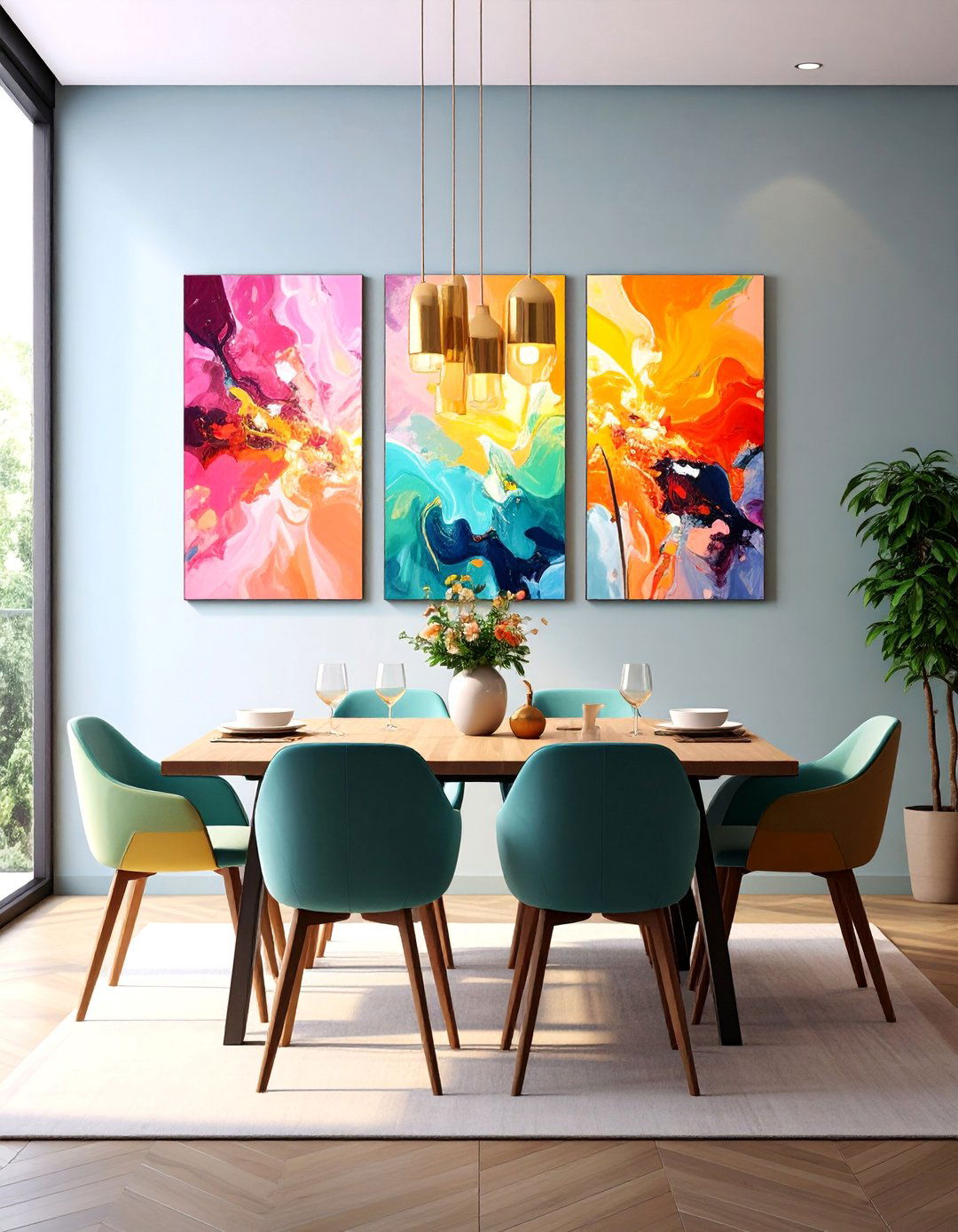 Dining Room Wall Decor Frameless Canvas Triptych - 25 Dining Room Wall Decor Ideas