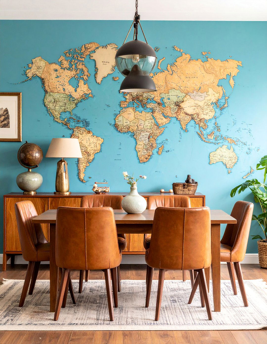 Dining Room Wall Decor Vintage Map Display - 25 Dining Room Wall Decor Ideas