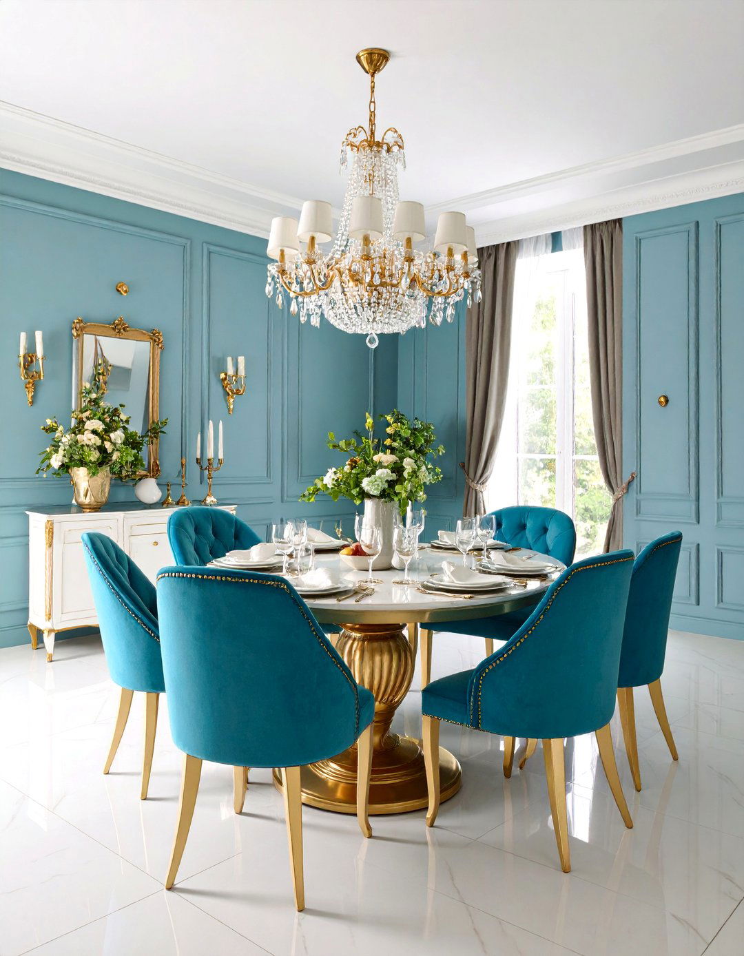 Dining Room with Asymmetrical Wall Treatments - 25 Asymmetrical Balance Interior Design Ideas