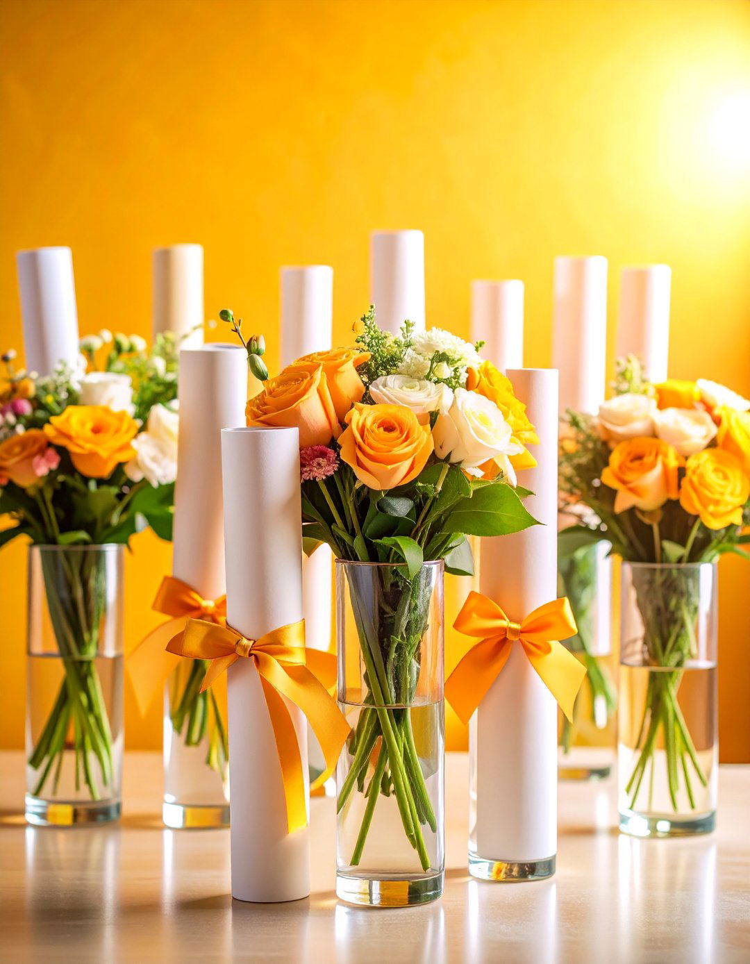 Diploma Scroll Elegant Centerpiece - 25 Graduation Centerpiece Ideas