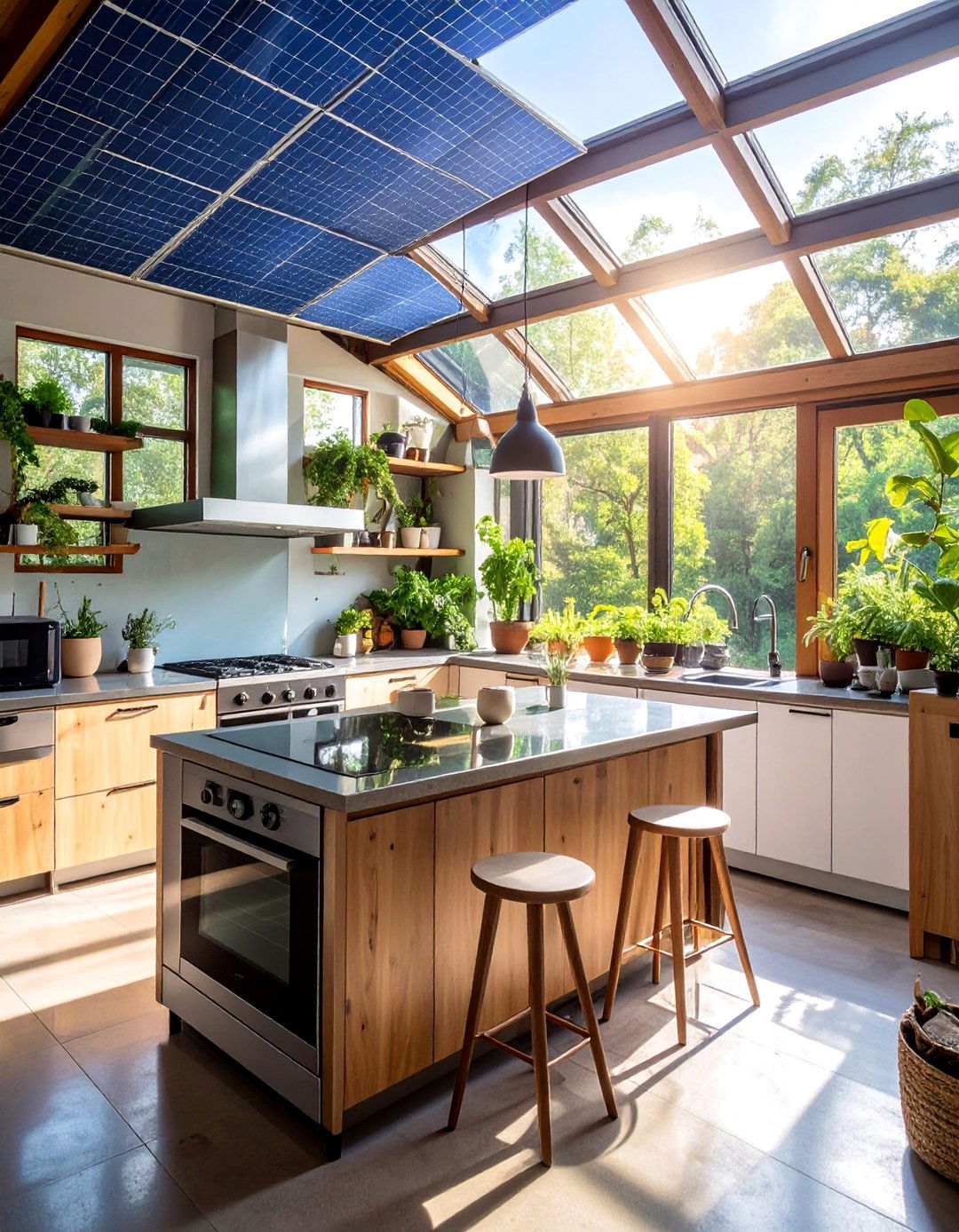 Dirty Kitchen with Solar Powered Ventilation - 25 Dirty Kitchen Ideas