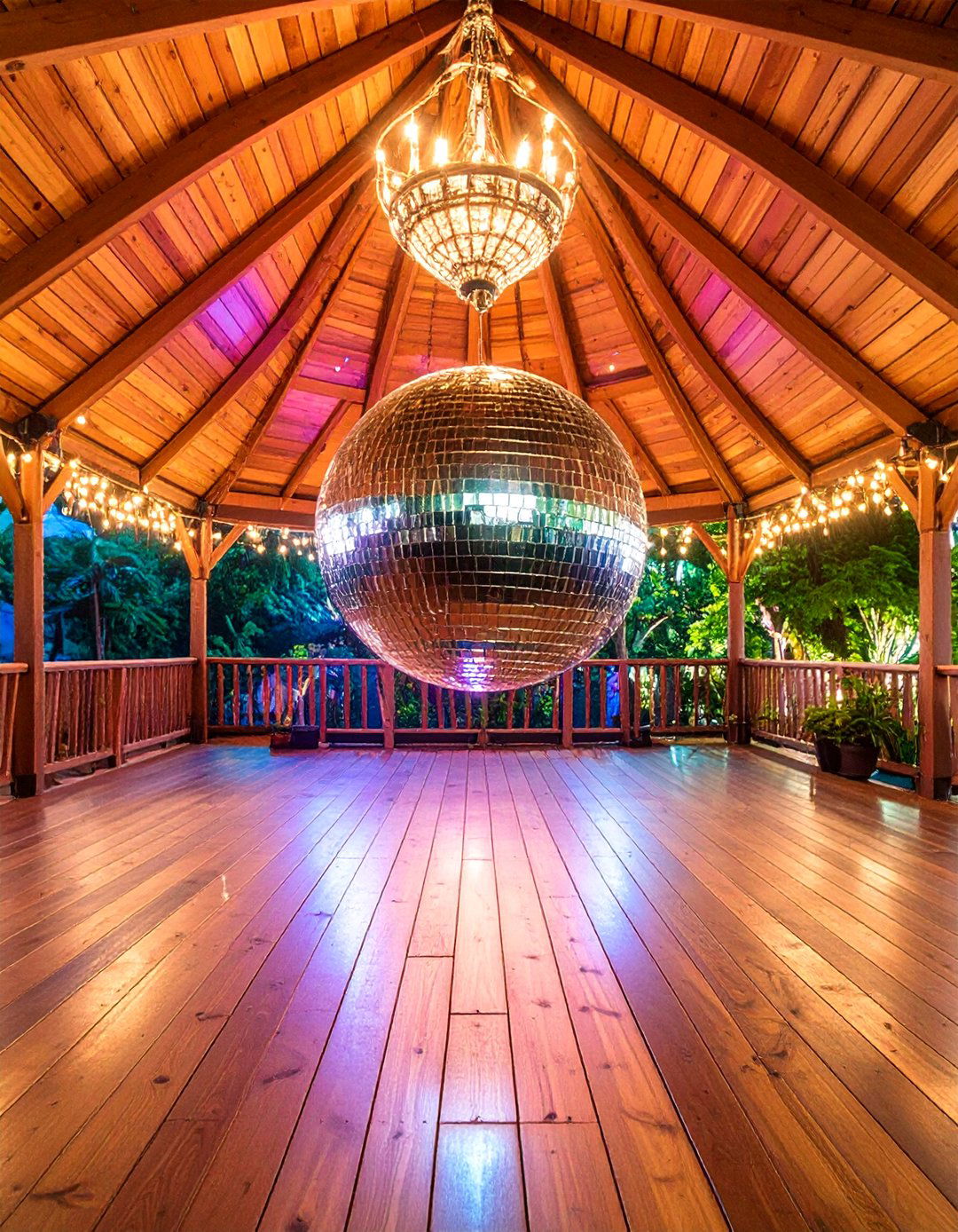 Disco Ball Party Atmosphere - 25 Gazebo Lighting Ideas