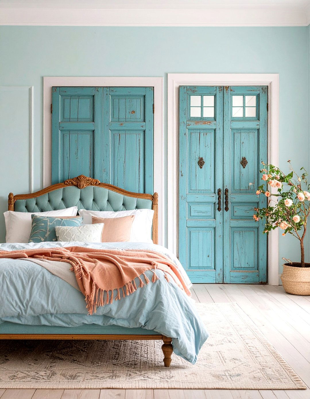Distressed Antique Wood Finish Doors - 25 closet door ideas