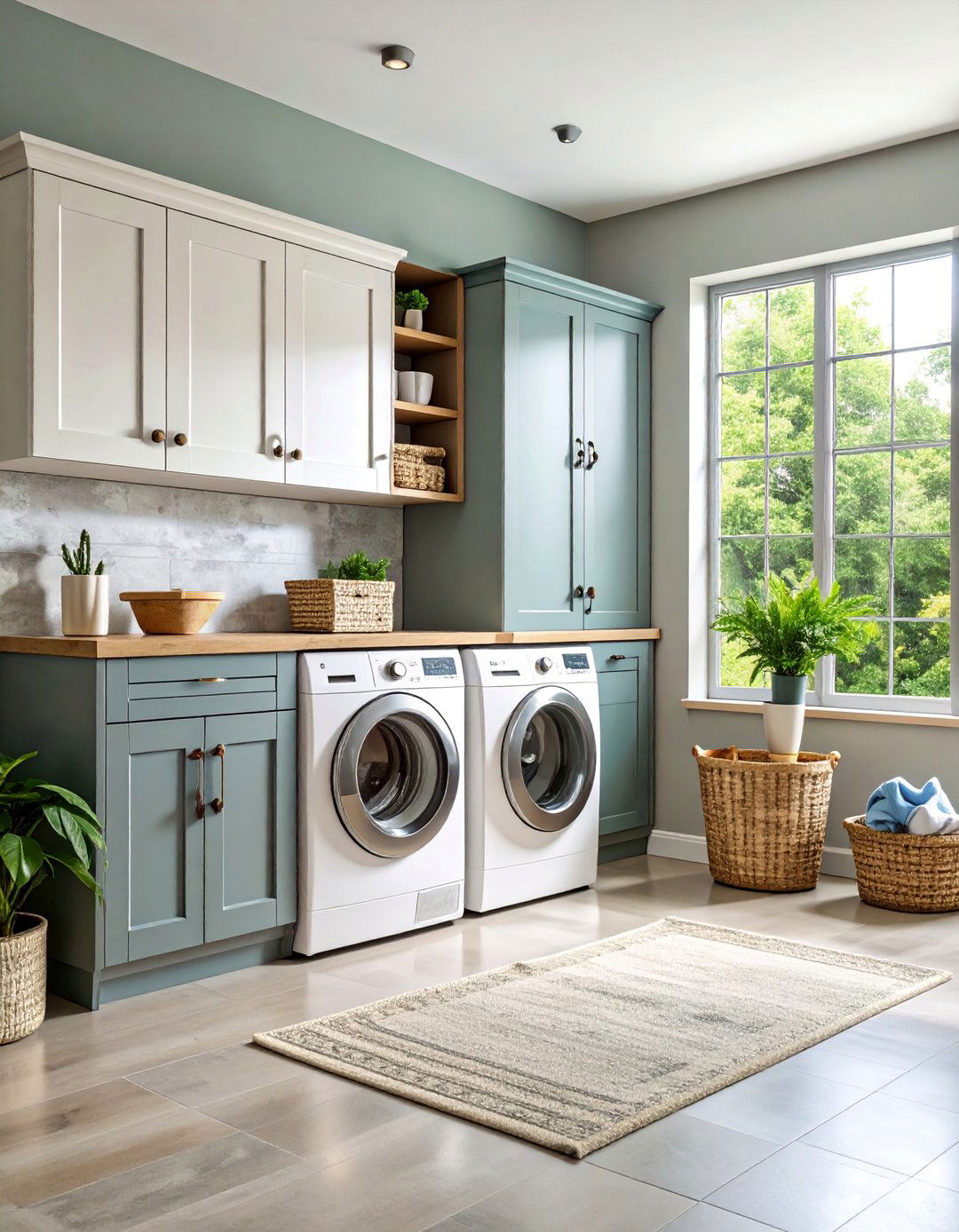 Distressed Cabinet Finish Laundry Room - 25 Rustic Laundry Room Ideas