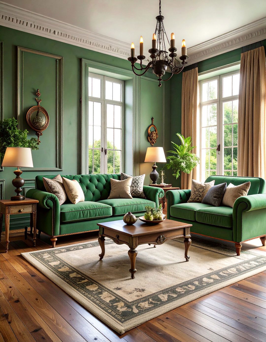 Distressed Furniture with Sage Green Paint - 25 Rustic Sage Green Living Room Ideas