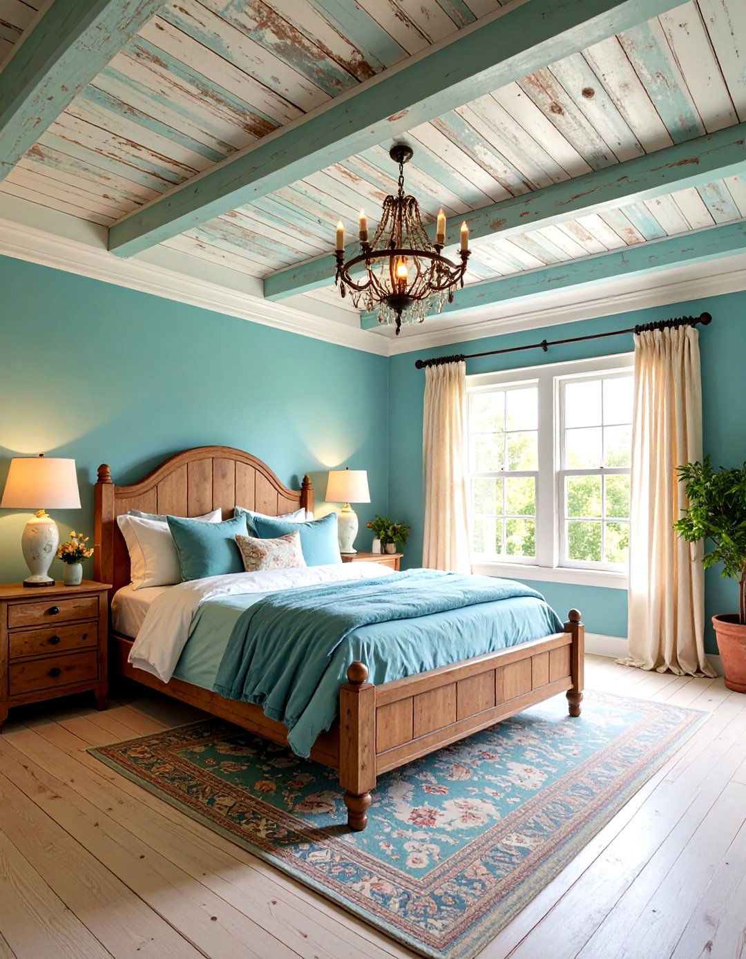 Distressed Painted Wood Plank Ceiling - 25 Wood Plank Ceiling Ideas