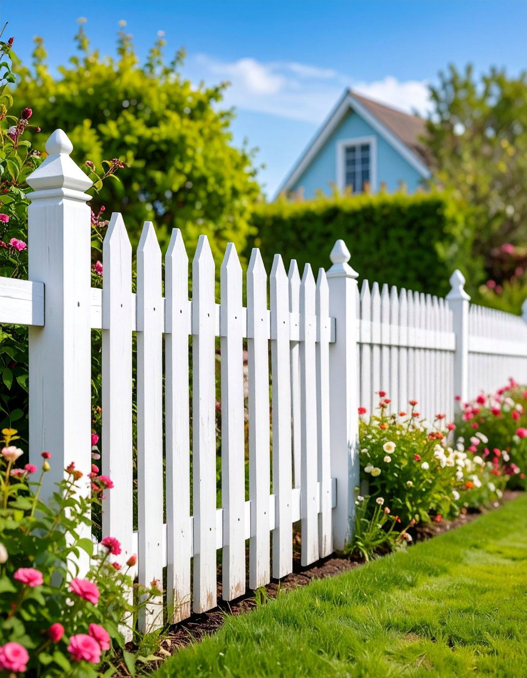 Distressed Shabby Chic White Finish - 25 Fence Painting Ideas