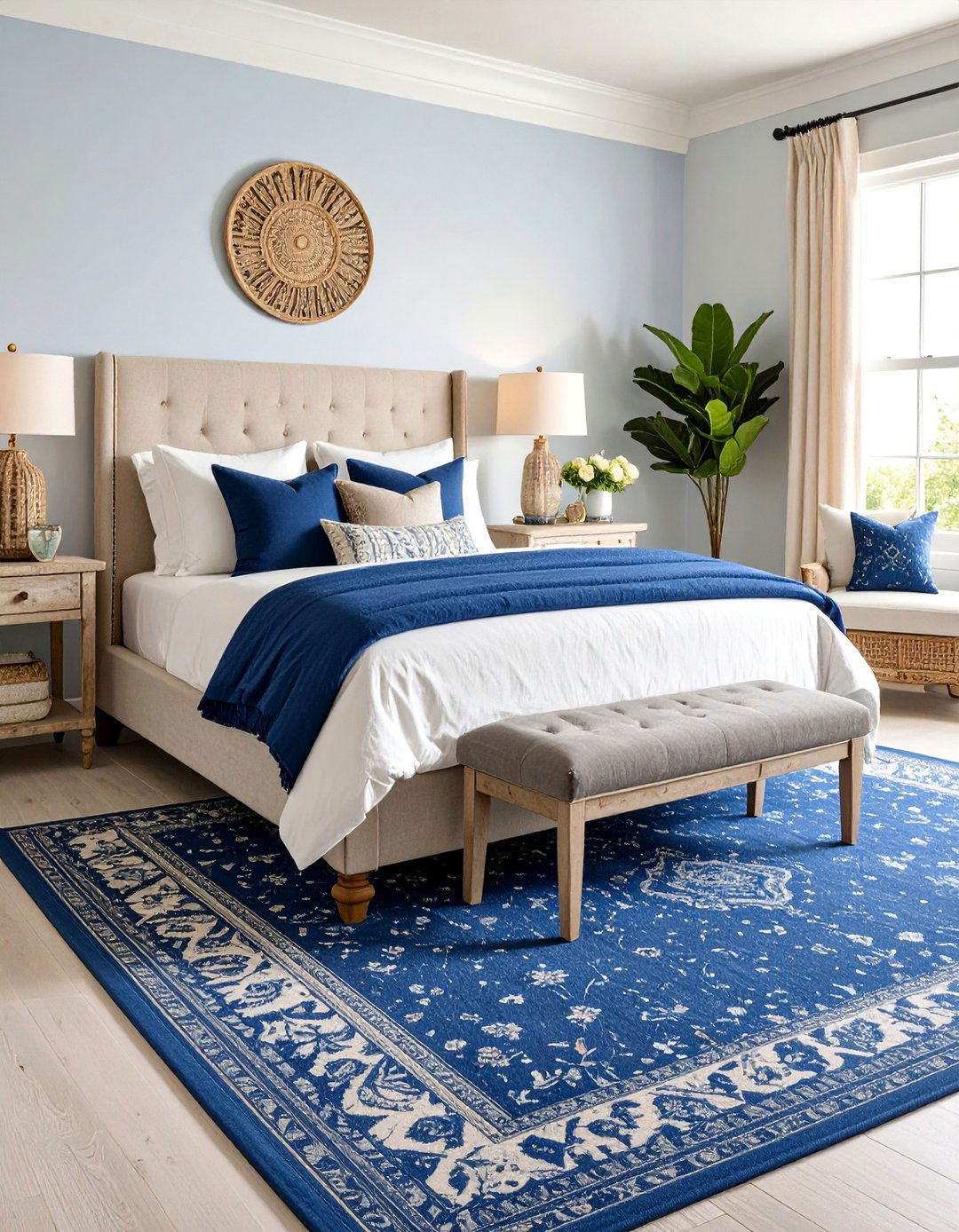 Distressed Vintage Blue Boho Rug - 25 Boho Rug Ideas