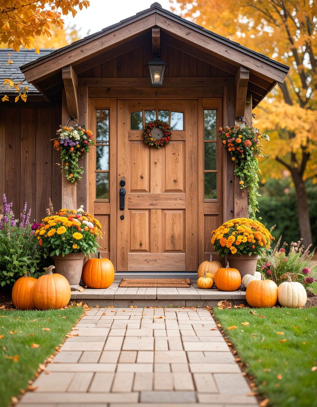 Distressed Weathered Wood Door - 25 Farmhouse Front Door Ideas