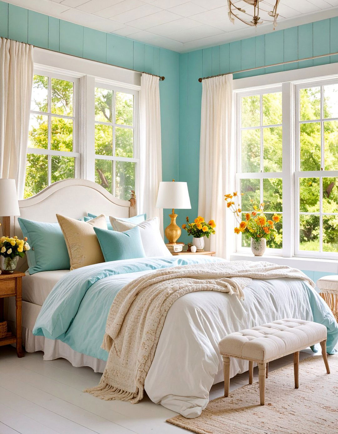 Distressed White Farmhouse Trim with Weathered Character - 25 Farmhouse Interior Window Trim Ideas